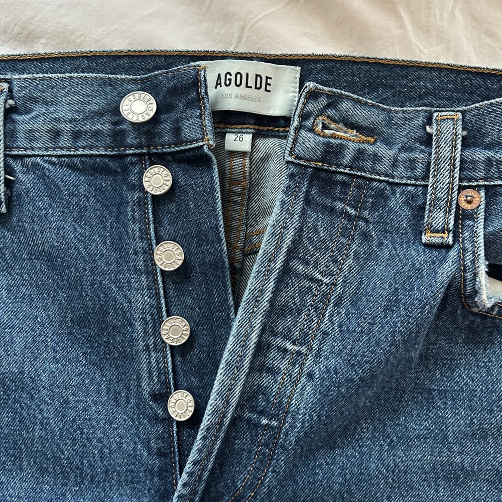 Agolde Blue Button-Fly Jeans